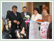 Parents welcoming the newly-weds